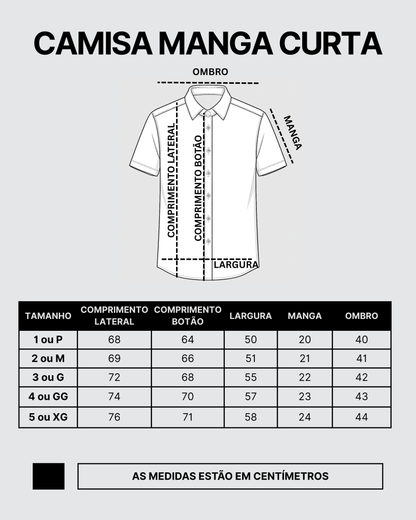 Camisa Botão Curta - Linho Misto - Bege