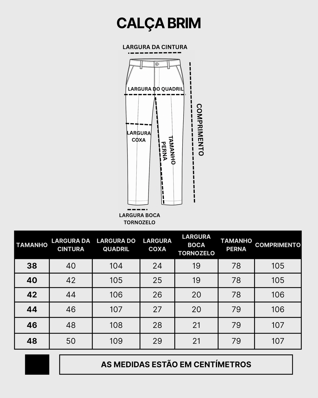 Calça Brim – Cinza Escuro