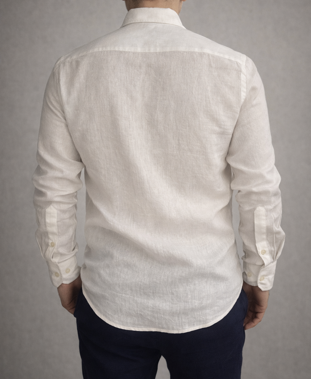 Camisa Botão Longa - Linho Puro - Off White