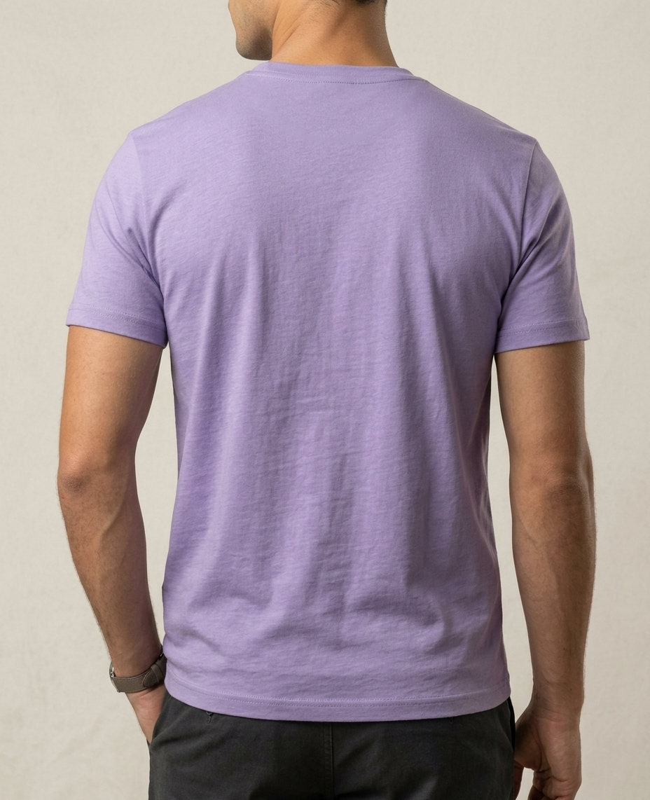 T-SHIRT - Manga Tradicional - 100% Algodão - Lilás