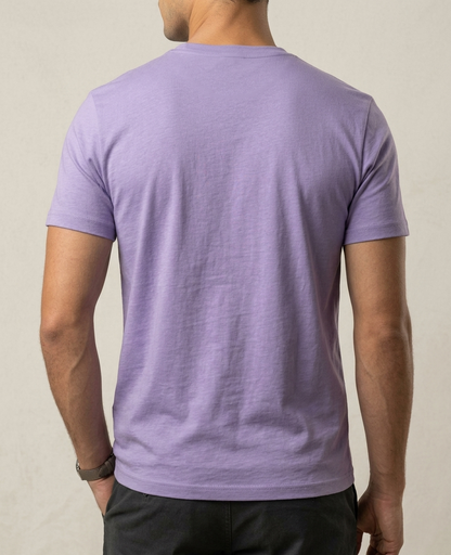 T-SHIRT - Manga Tradicional - 100% Algodão - Lilás