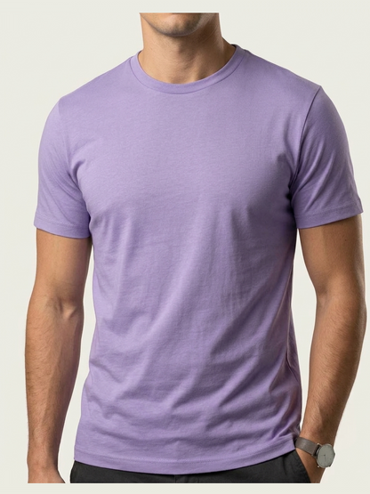 T-SHIRT - Manga Tradicional - 100% Algodão - Lilás