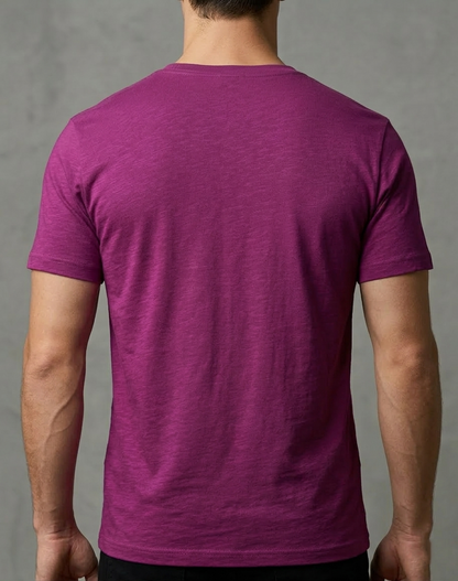 T-SHIRT - Manga Tradicional - 100% Algodão - Roxo