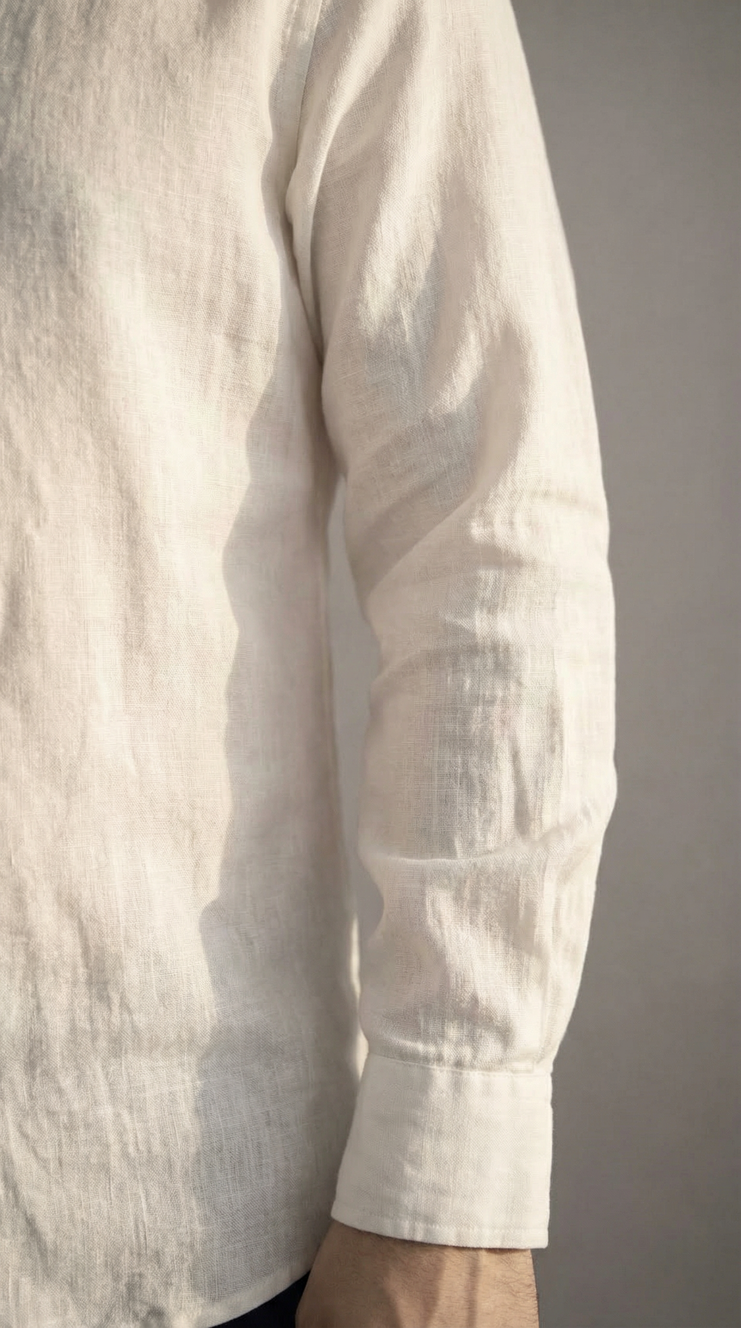Camisa Botão Longa - Linho Puro - Off White
