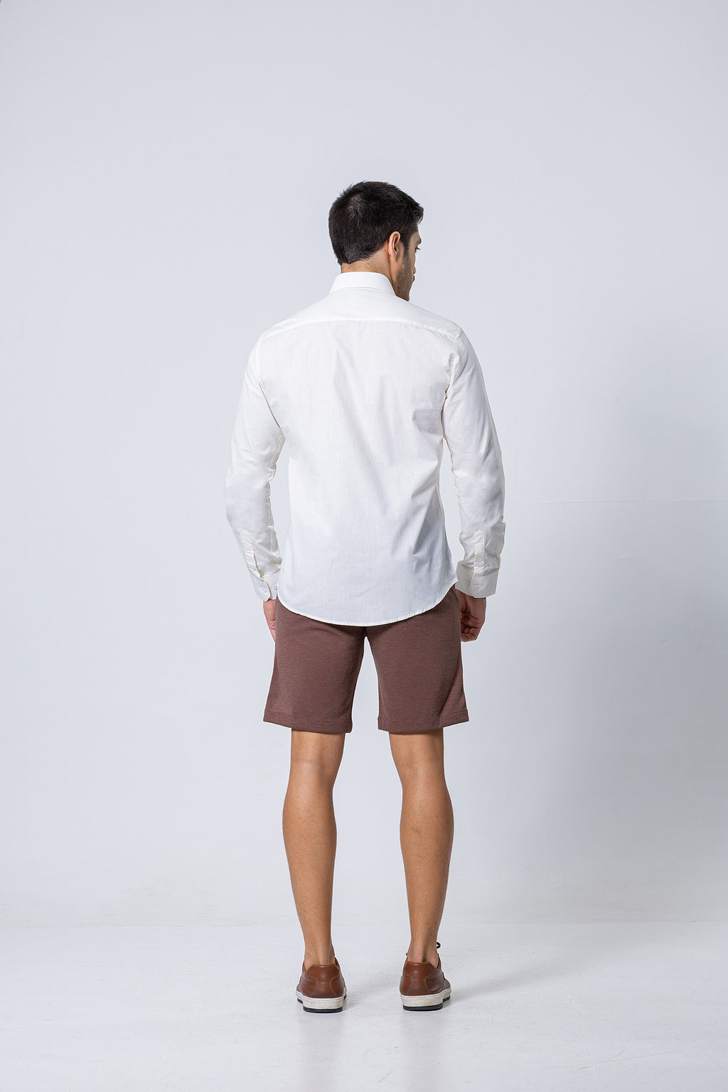 Camisa Botão Longa - Algodão Misto - Off-White