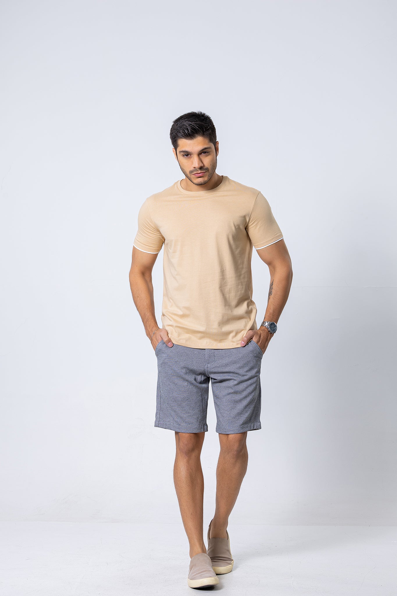 Bermuda Moletom - Cinza Claro