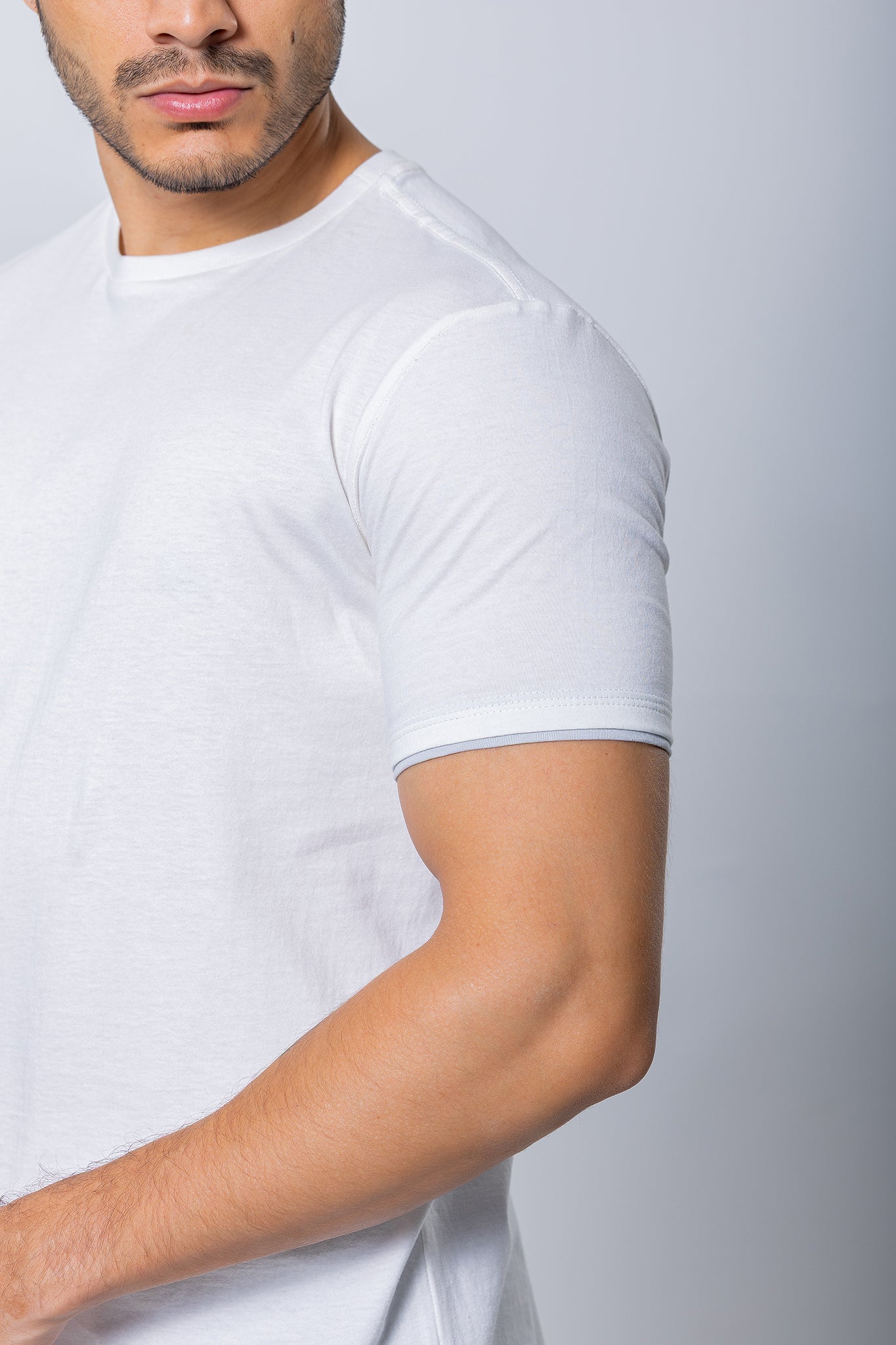 T-SHIRT - Manga Dupla – 100% Algodão - Off White