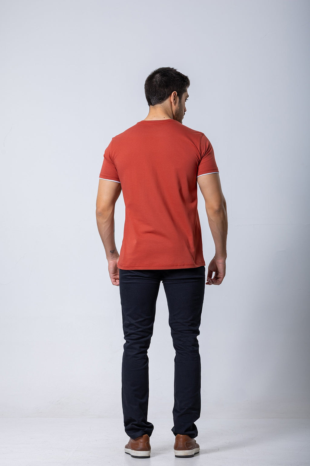 T-SHIRT - Manga Dupla – 100% Algodão - Terracota