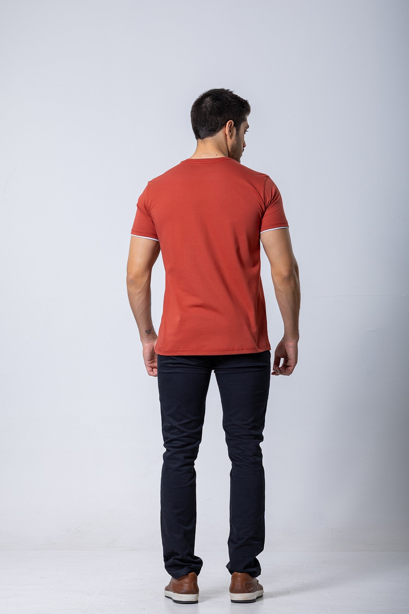 T-SHIRT - Manga Dupla – 100% Algodão - Terracota