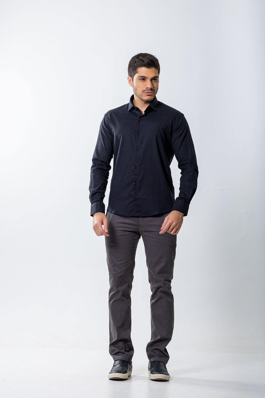 Camisa Blend Premium – Algodão, Viscose e Linho - Preto